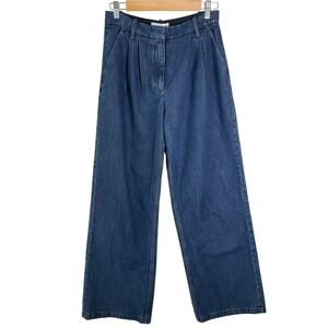 Abercrombie & Fitch Curve Love Ultra High Rise Wide Leg Dark Wash Jeans 28 /6